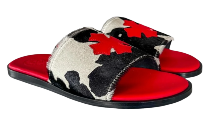 Chrome Hearts Red Cross Patch Cow Slides