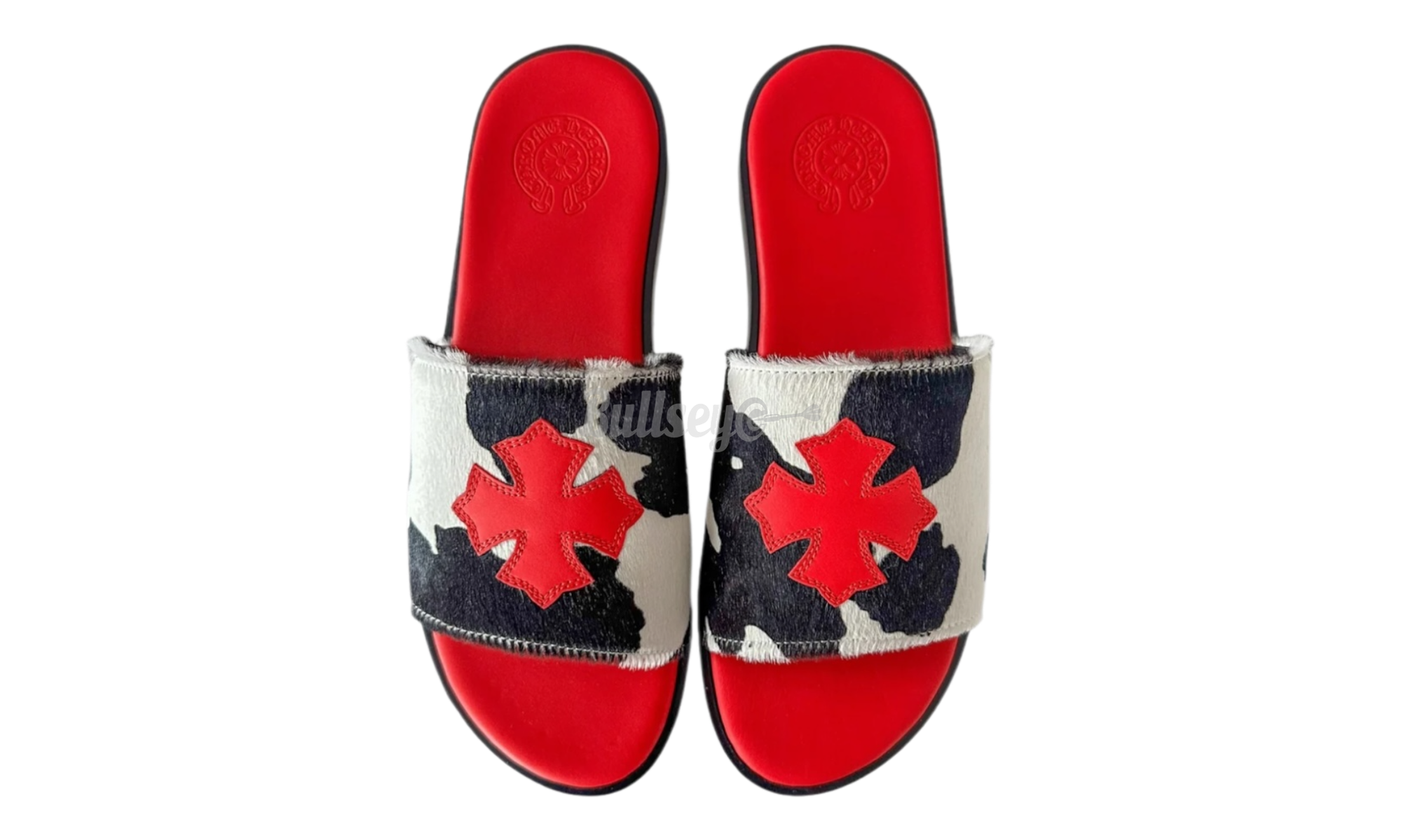 Chrome Hearts Red Cross Patch Cow Slides