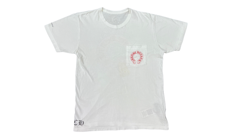 Chrome Hearts Red Horseshoe Cemetery Cross White T-Shirt (PreOwned)