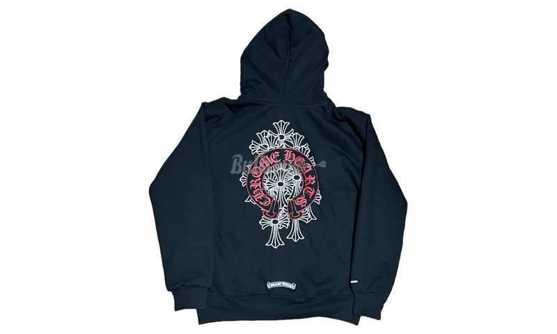Chrome Hearts Red Horseshoe Cemetery Cross Zip-Up Hoodie-The sneaker will cost you