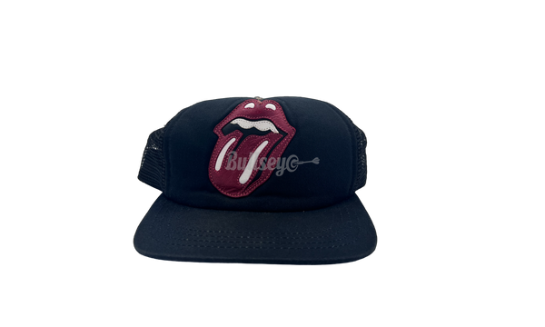 Chrome Hearts Rolling Stones Red Leather Patch Trucker Hat (PreOwned)-White Rubberised Leather Frankie Sneakers