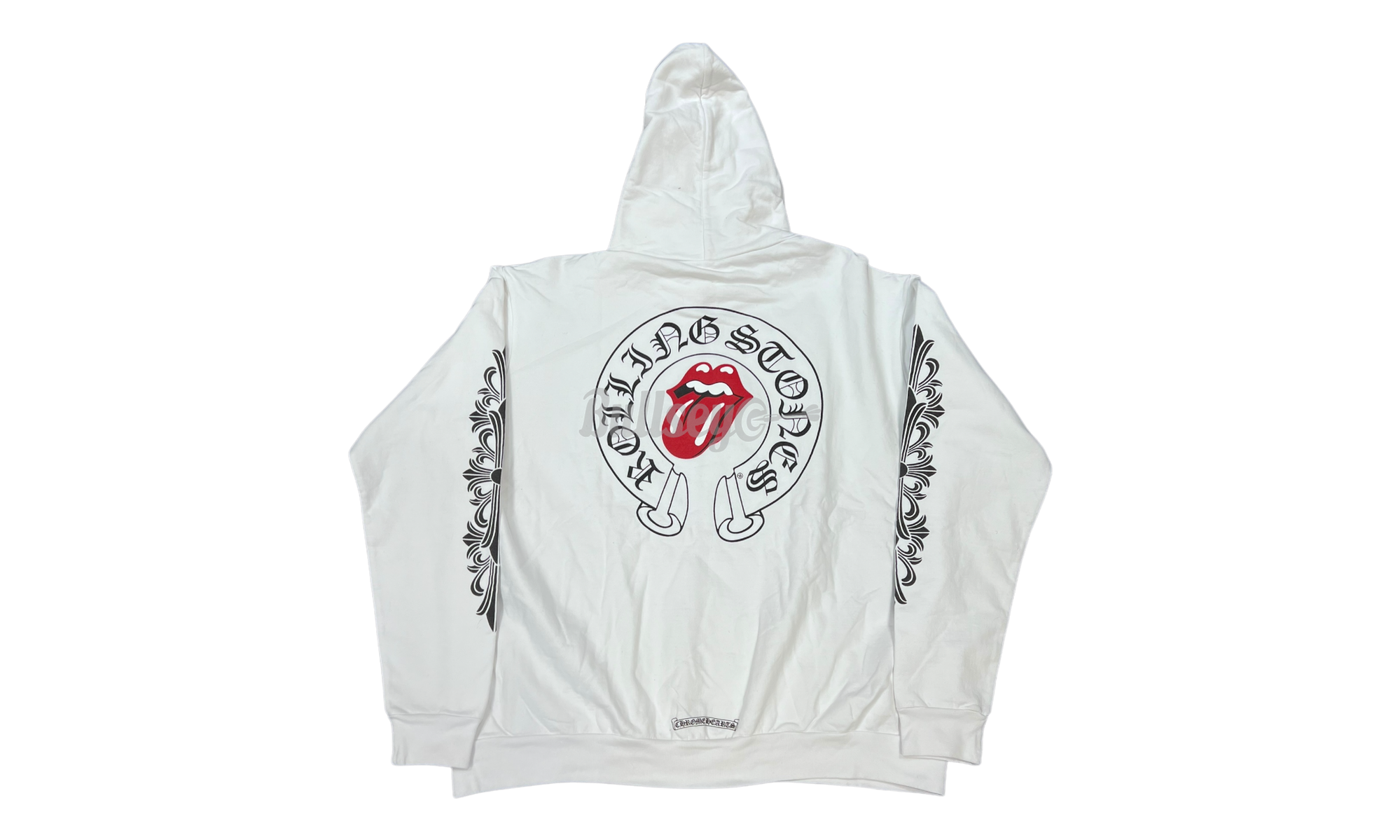 Chrome Hearts Rolling Stones White Zip-Up Hoodie-Bullseye Sneaker Boutique