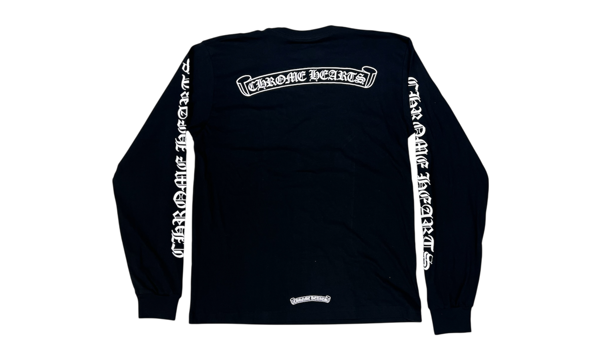 Chrome Hearts Scroll Label Black Longsleeve T-Shirt