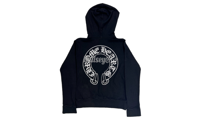 Chrome Hearts Silver Horseshoe Black Hoodie-Bullseye Sneaker Boutique