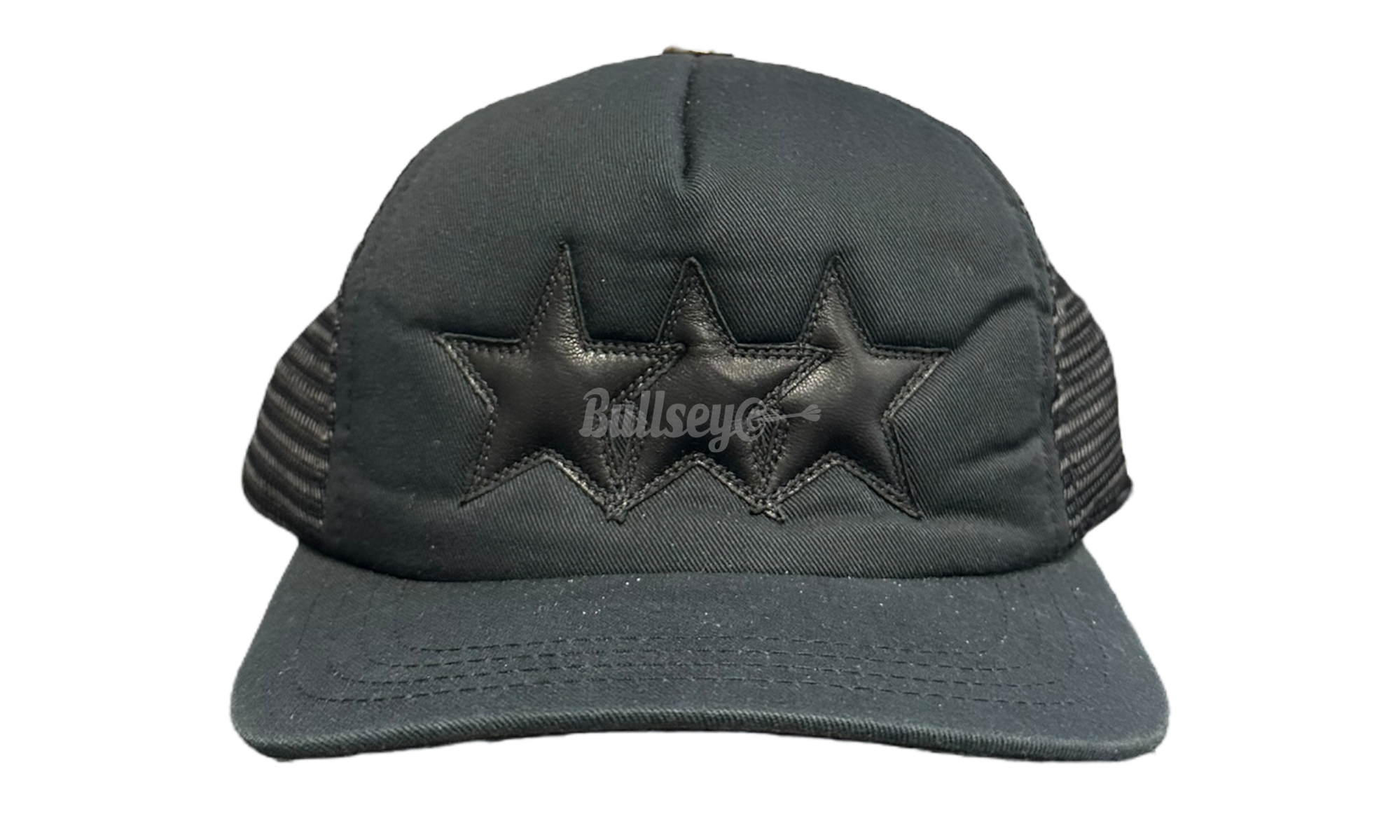 Chrome Hearts Triple Stars Black Trucker Hat (PreOwned)-Bullseye Sneaker Boutique