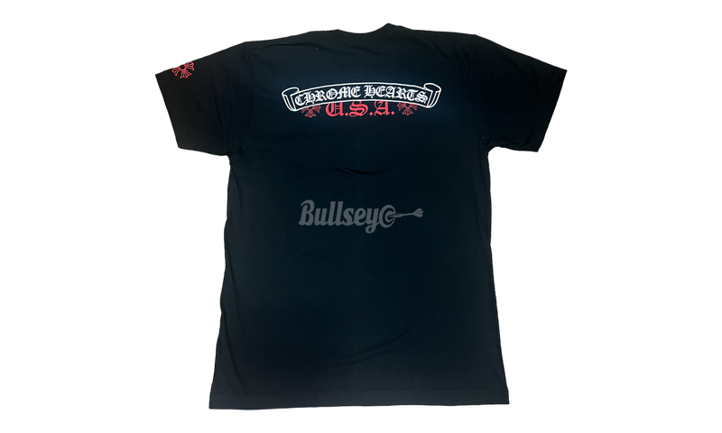 Chrome Hearts USA Scroll Logo Black T-Shirt-Bullseye Sneaker Boutique