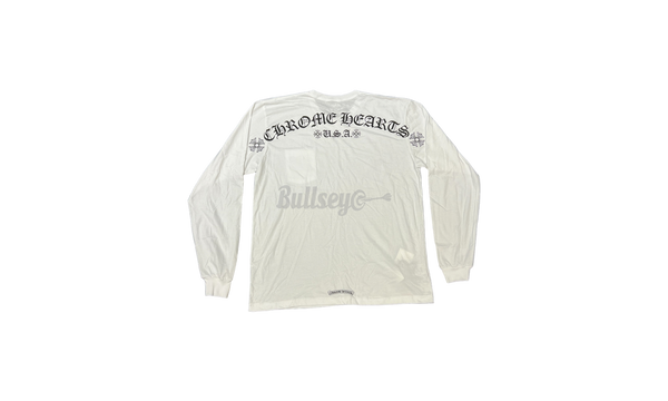 Chrome Hearts USA Scroll White Longsleeve T-Shirt-mens kool running hoodie