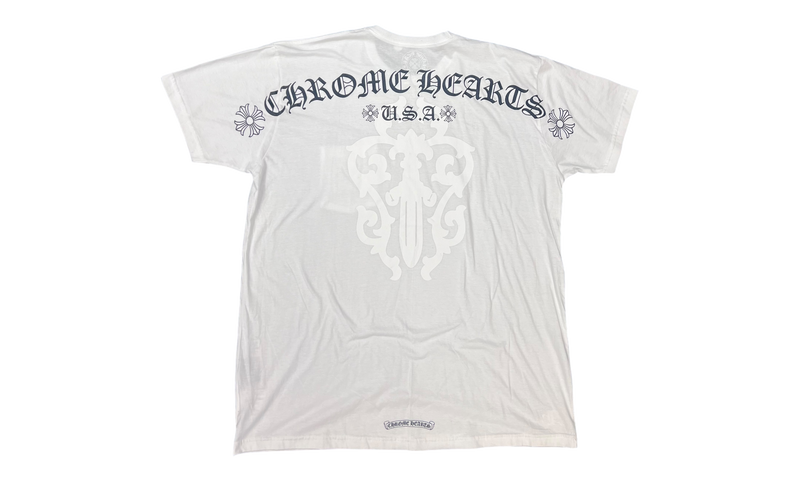 Chrome Hearts USA Shoulder Logo Dagger White T-Shirt-Bullseye Sneaker Boutique