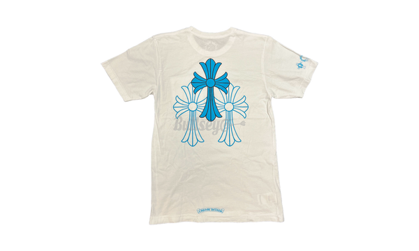 Chrome Hearts White Blue Triple Cross  T-Shirt