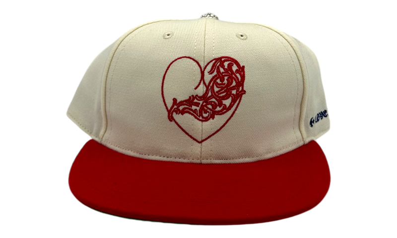 Chrome Hearts Wool Acrylic Serge Ivory/Red Fitted Hat-Bullseye Sneaker Boutique