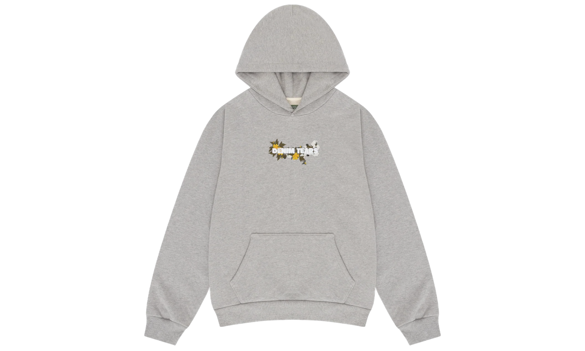 Denim Tears Embroidered Logo Grey Hoodie-Bullseye Sneaker Boutique