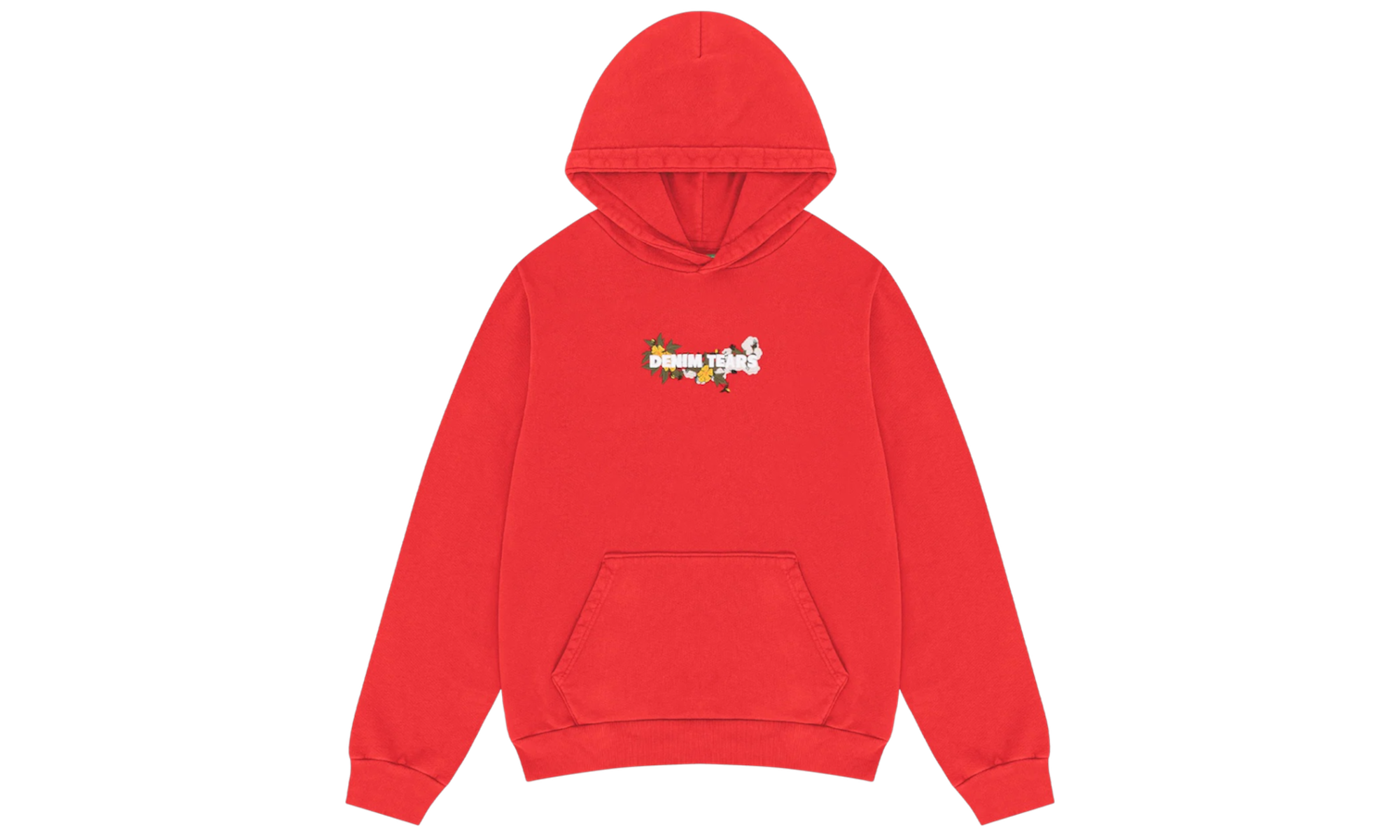 Denim Tears Embroidered Logo Red Hoodie-Bullseye Sneaker Boutique