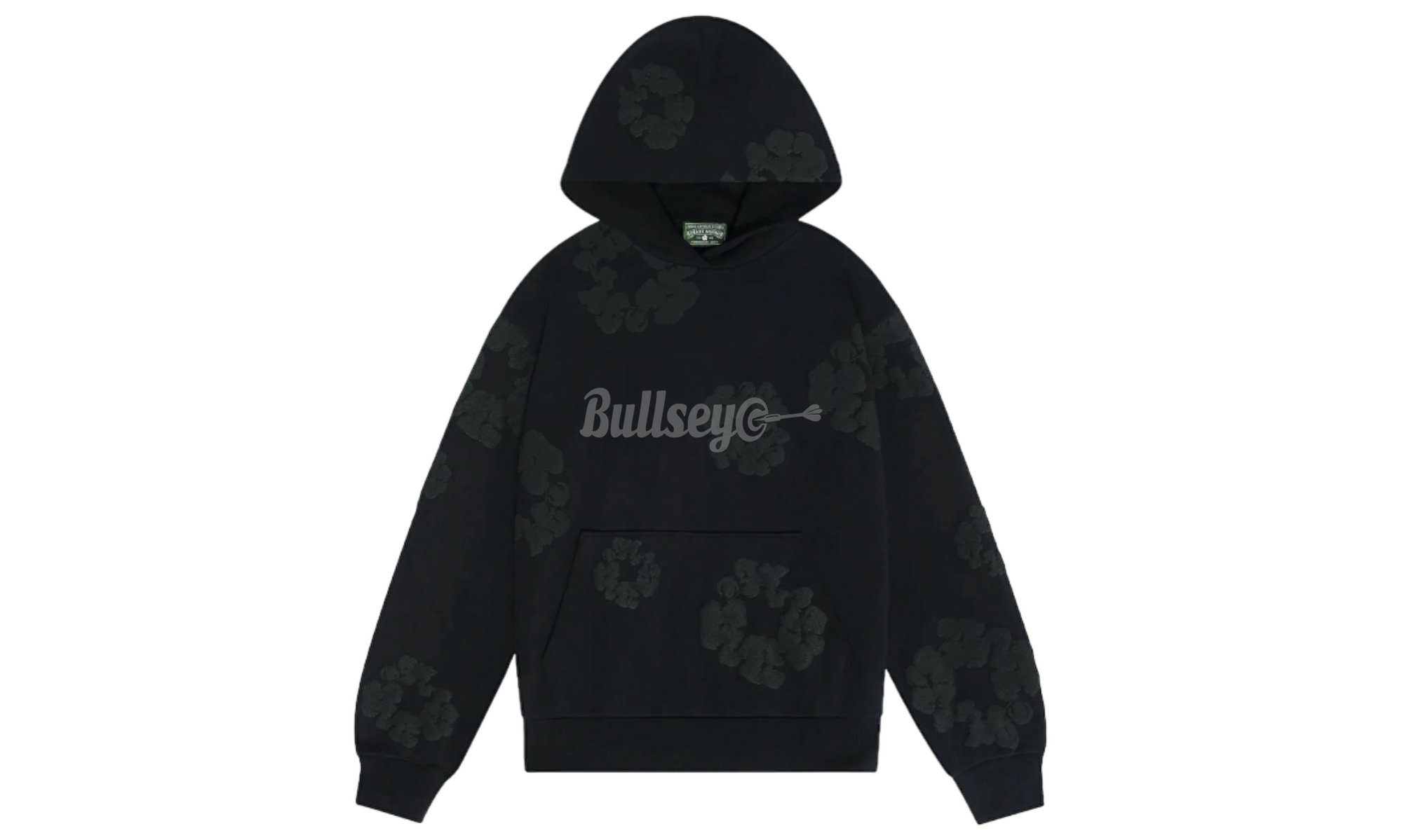 Denim Tears Mono Black Cotton Wreath Hoodie-Bullseye Sneaker Boutique