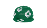 Denim Tears New Era Cotton Wreath Green Fitted Socks Hat-The North Face Logo Box Cuffed Beanie Socks Hat