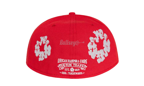 Denim Tears New Era Cotton Wreath Red Fitted Hat