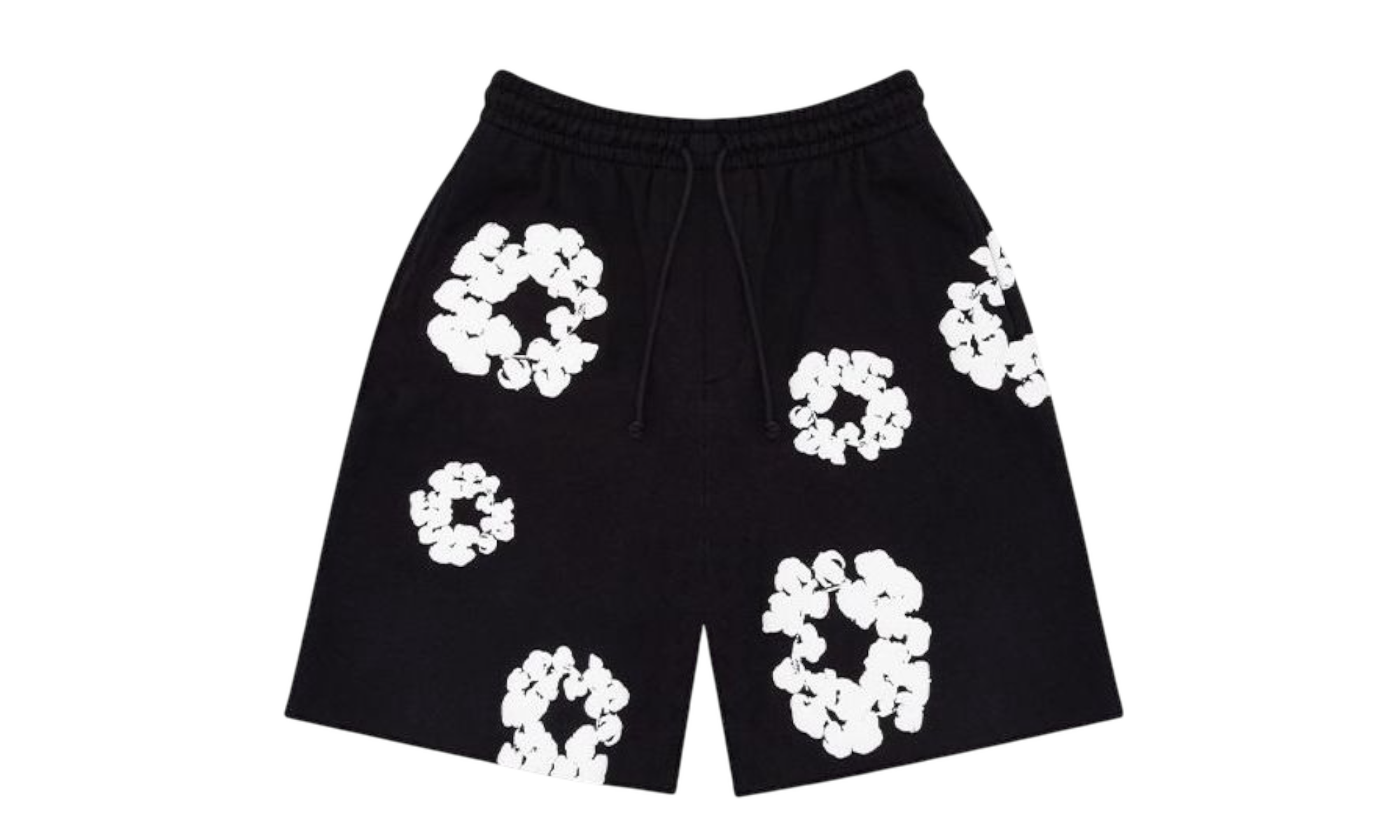 Denim Tears The Cotton Wreath Black Sweat Shorts (PreOwned)-Bullseye Sneaker Boutique