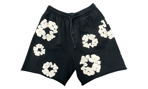 Denim Tears The Cotton Wreath Black Sweat Shorts (PreOwned)-Bullseye Sneaker Boutique