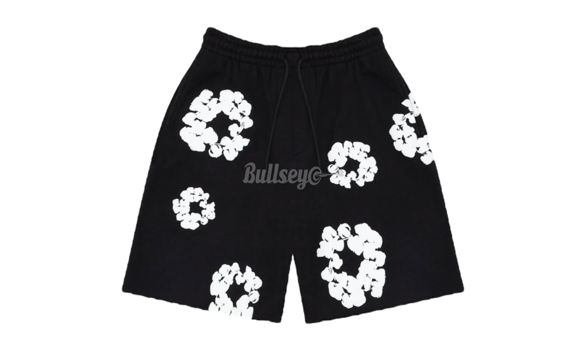 Denim Tears The Cotton Wreath Black Sweat Shorts-Bullseye Sneaker Boutique