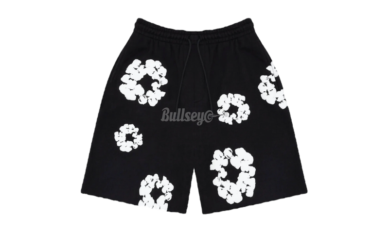 Denim Tears The Cotton Wreath Black Sweat Shorts-Bullseye rawelle Sneaker Boutique