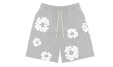 Denim Tears The Cotton Wreath Grey Sweat Shorts-Bullseye Sneaker Drip Boutique