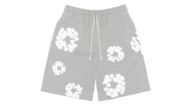 Denim Tears The Cotton Wreath Grey Sweat Shorts-Nike Logo Embroidered on Left Chest