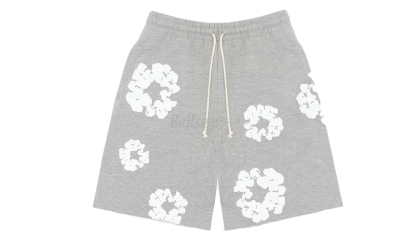 Denim Tears The Cotton Wreath Grey Sweat Shorts-Bullseye Sneaker Drip Boutique