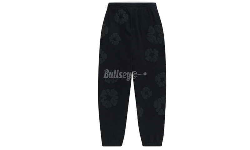 Denim Tears The Cotton Wreath Mono Black Sweatpants-Bullseye Sneaker Boutique