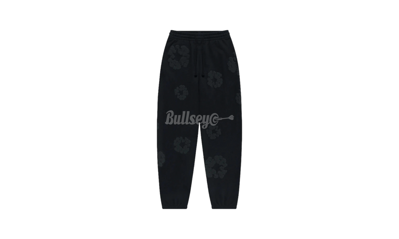 Denim Tears The Cotton Wreath Mono Black Sweatpants-Bullseye Sneaker Boutique