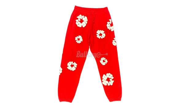 Denim Tears The Cotton Wreath Red Sweatpants (PreOwned)-Bullseye Sneaker Boutique