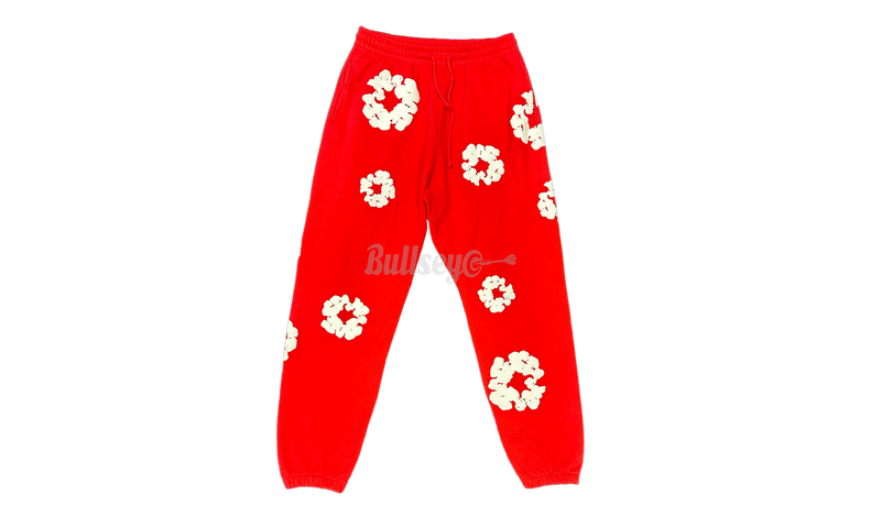 Denim Tears The Cotton Wreath Red Sweatpants (PreOwned)-Bullseye Sneaker Boutique