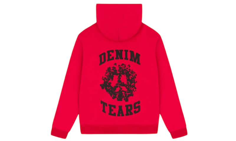 Denim Tears University Red/Black Zip-Up Hoodie