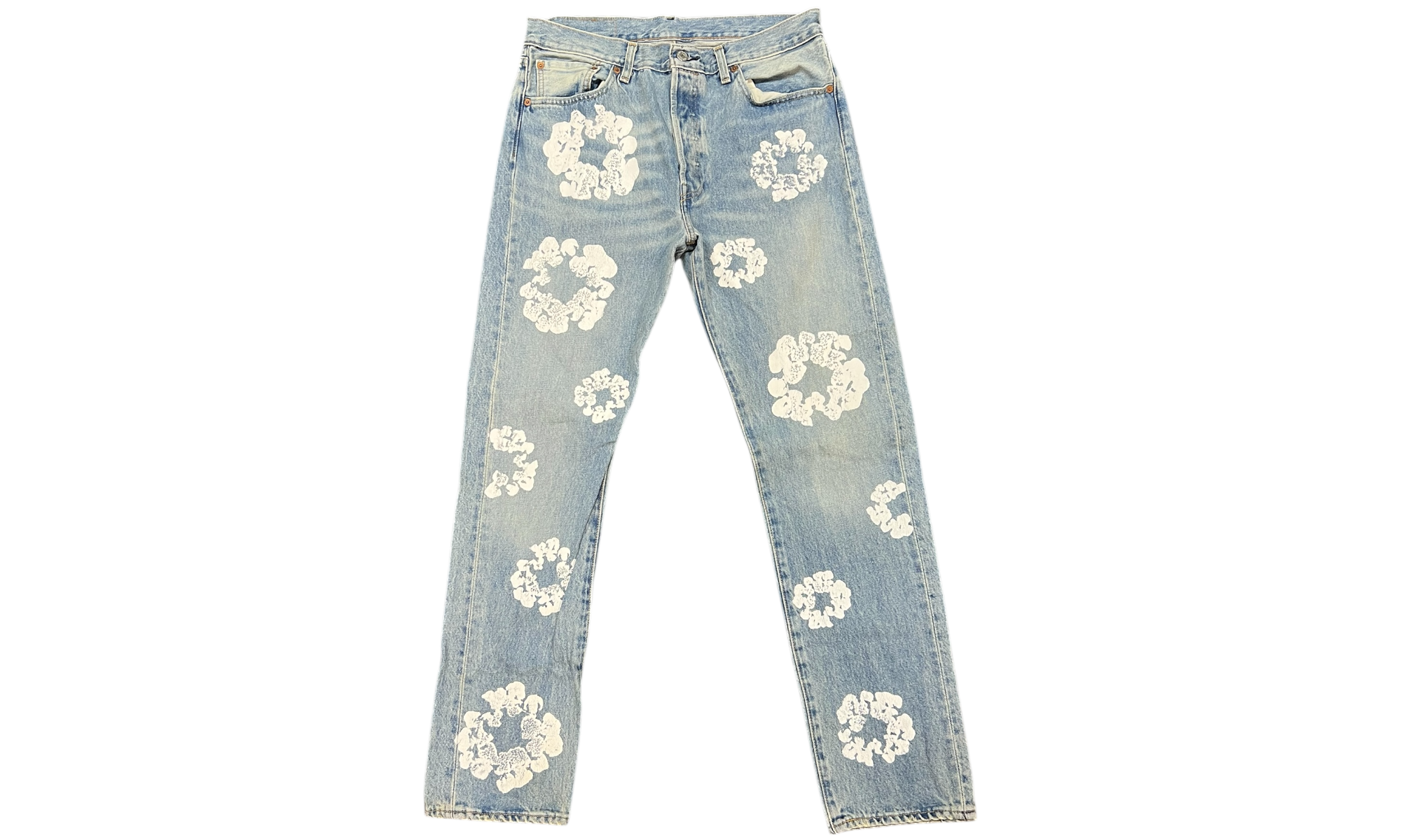 Denim Tears X Levi's Cotton Wreath Jeans Light Wash (PreOwned)-Bullseye Sneaker Boutique