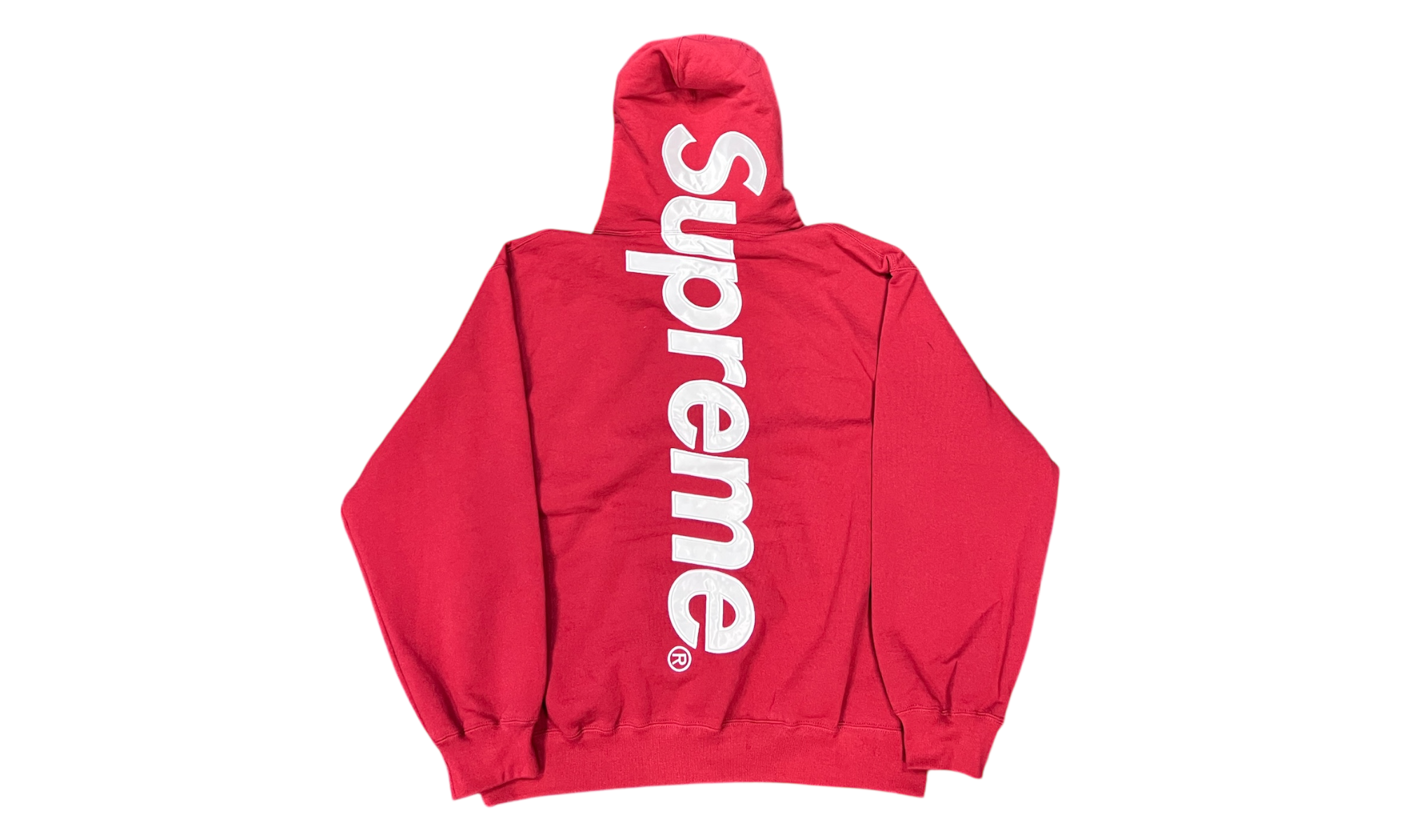 Supreme Satin Applique Red Hoodie-Bullseye Sneaker Boutique