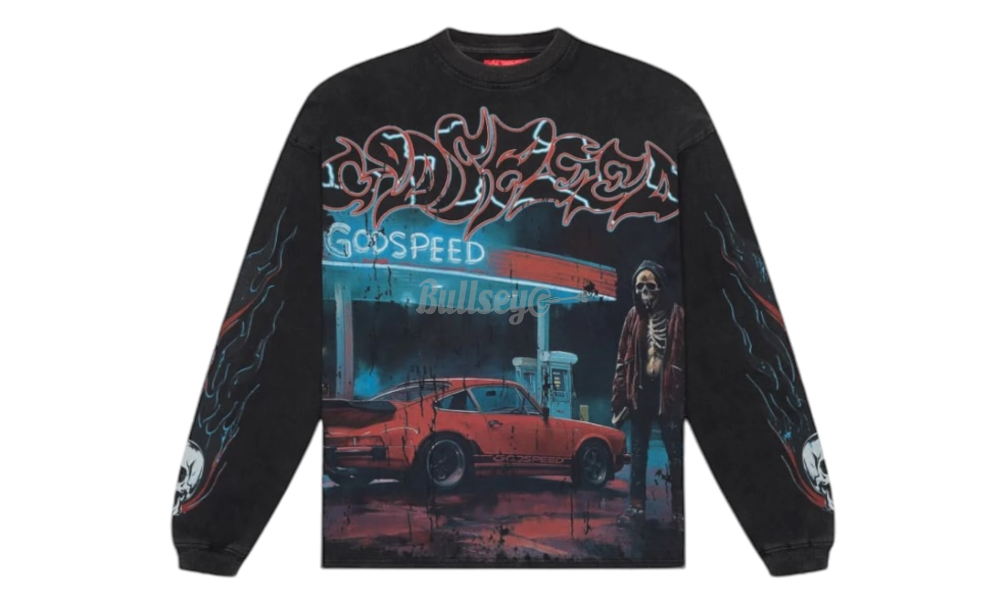 GodSpeed Pitstop Black Wash Long Sleeve T-Shirt-Bullseye Sneaker Boutique