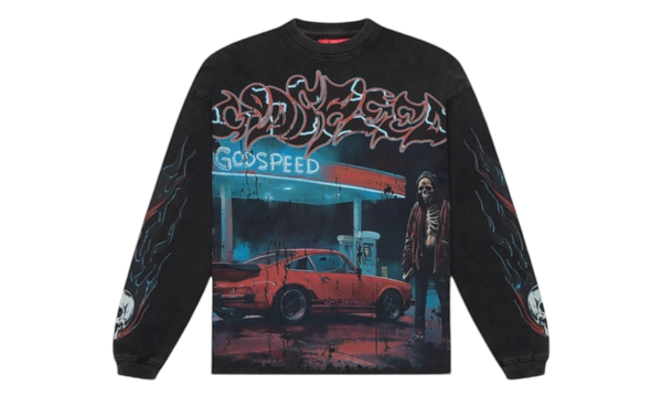 GodSpeed Pitstop Black Wash Long Sleeve T-Shirt-Página Tricot 222 de 408