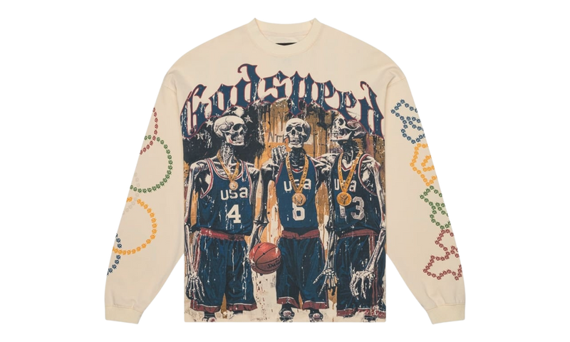 Godspeed Dream Team Wash Bone Longsleeve T-Shirt-Bullseye Sneaker Boutique