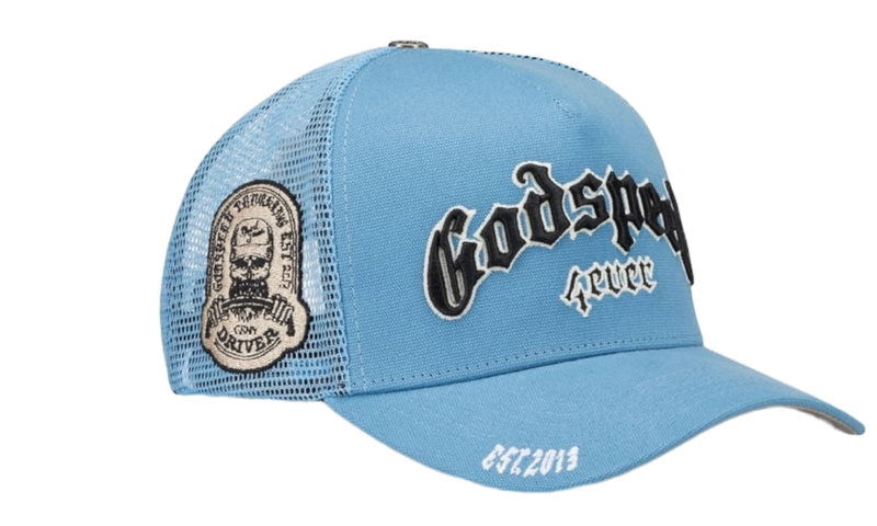 Godspeed Forever Baby Blue Trucker Hat