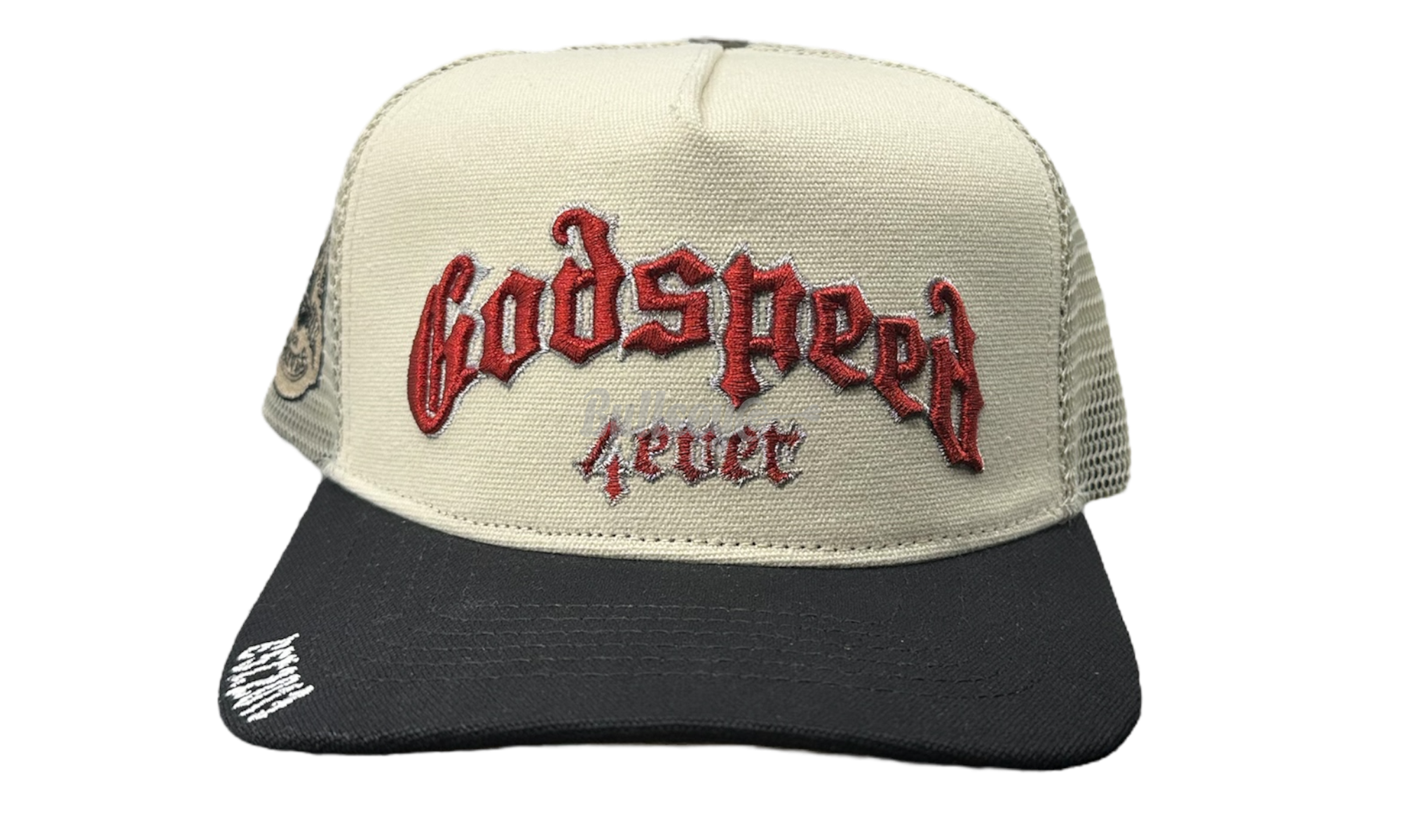 Godspeed Forever White/Black/Red Trucker Hat-Bullseye Sneaker Boutique