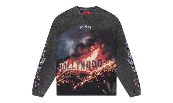 Godspeed Hollywood Inferno Grey Wash Thermal Longsleeve T-Shirt