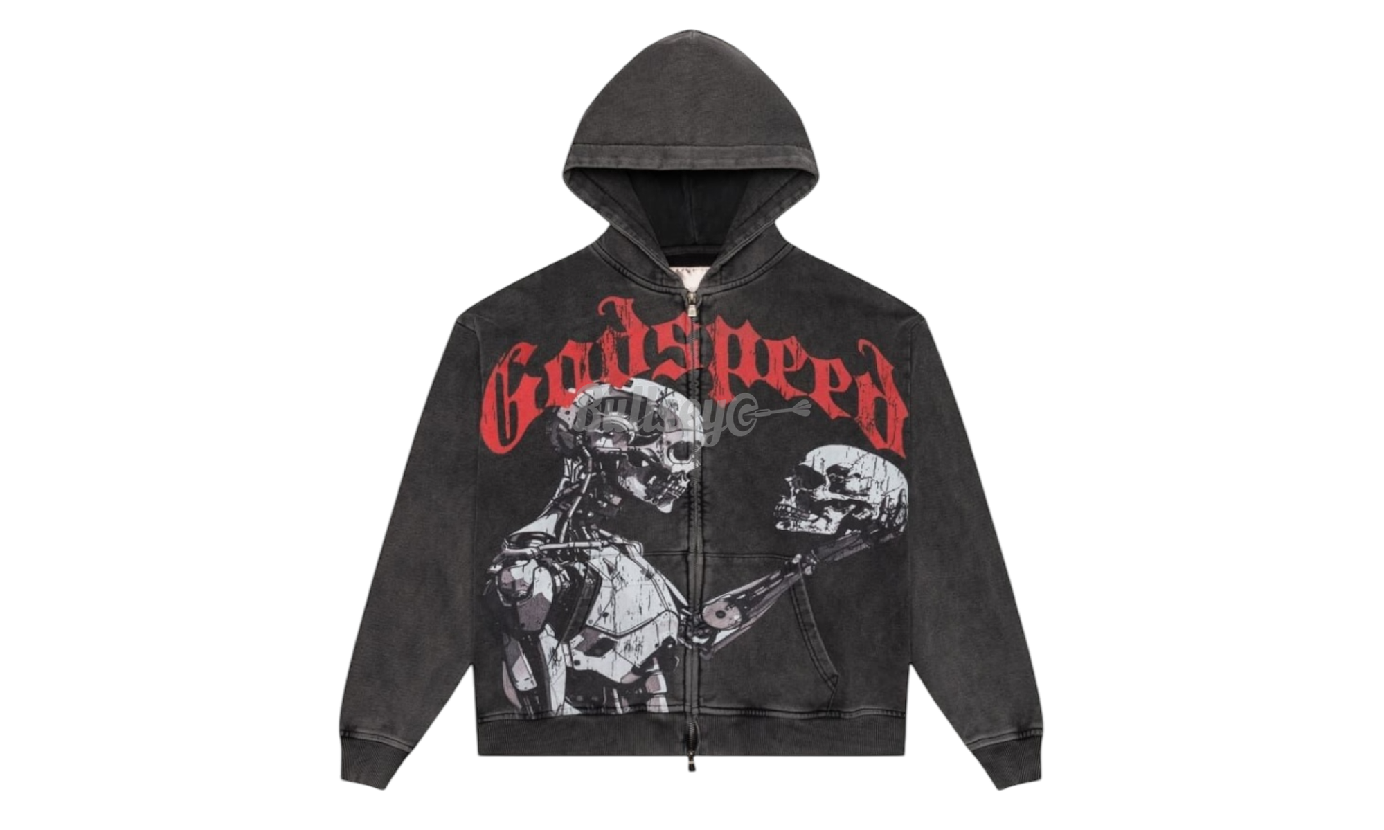 Godspeed Mankind vs Ai Washed Black Zip-Up Hoodie-Bullseye Sneaker Boutique