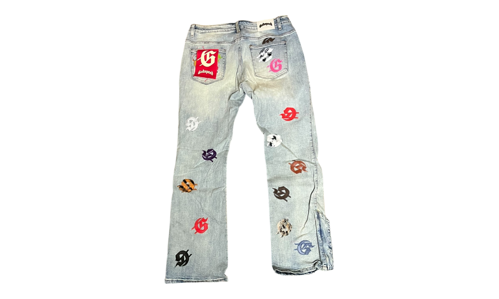 Godspeed OG Logo Blue Denim Flared Jeans