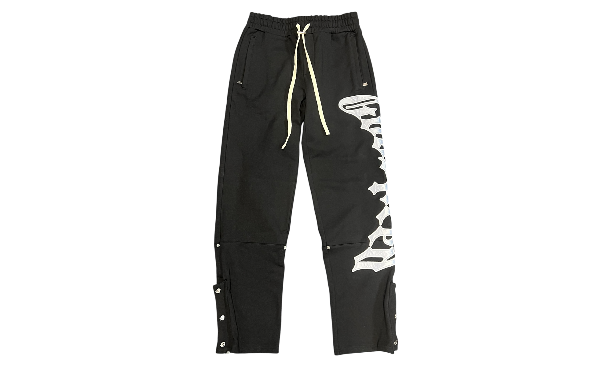 Godspeed OG Logo Washed Black/Silver Satin Sweatpants (PreOwned)-Bullseye Sneaker Boutique
