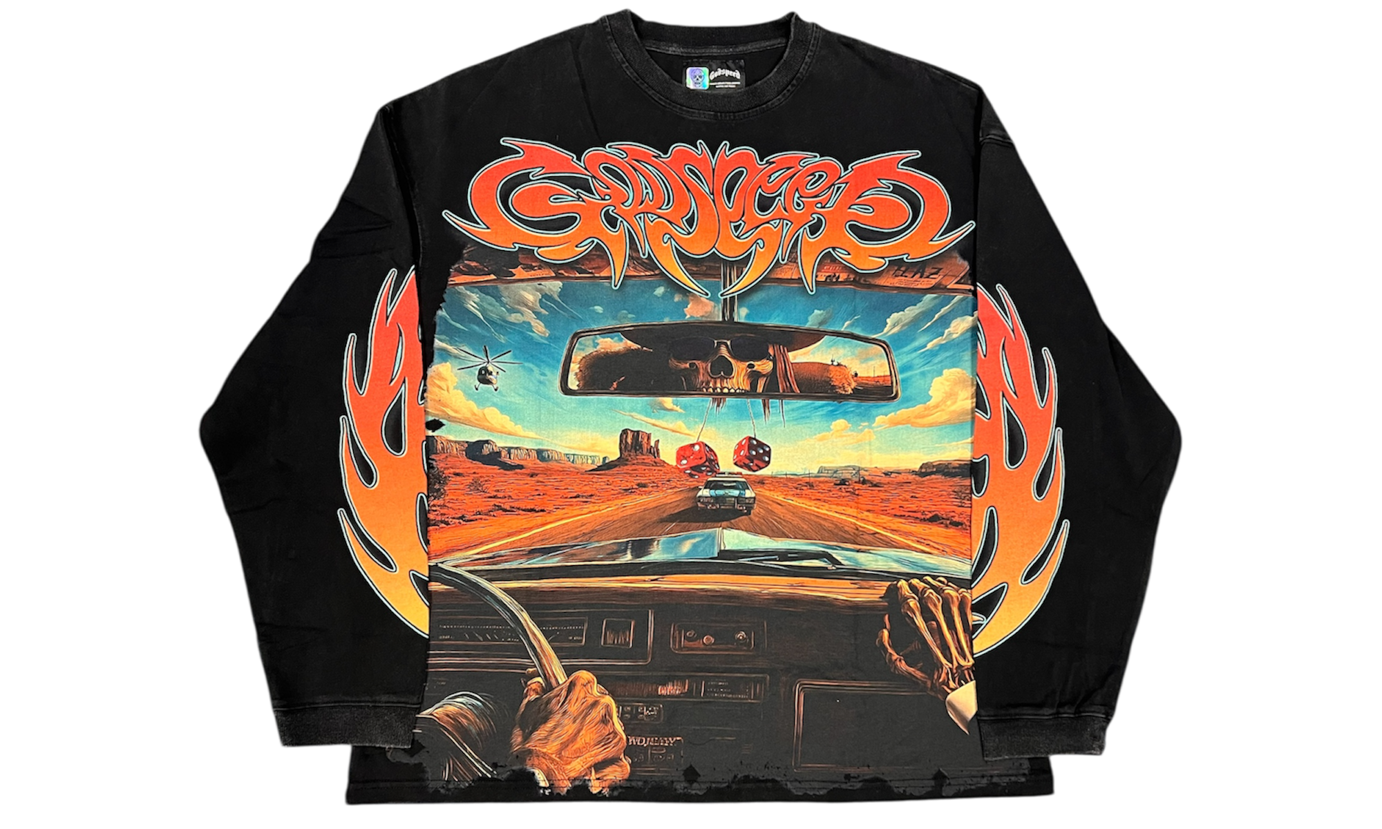 Godspeed On The Run Washed Black Longsleeve T-Shirt-Bullseye Sneaker Boutique