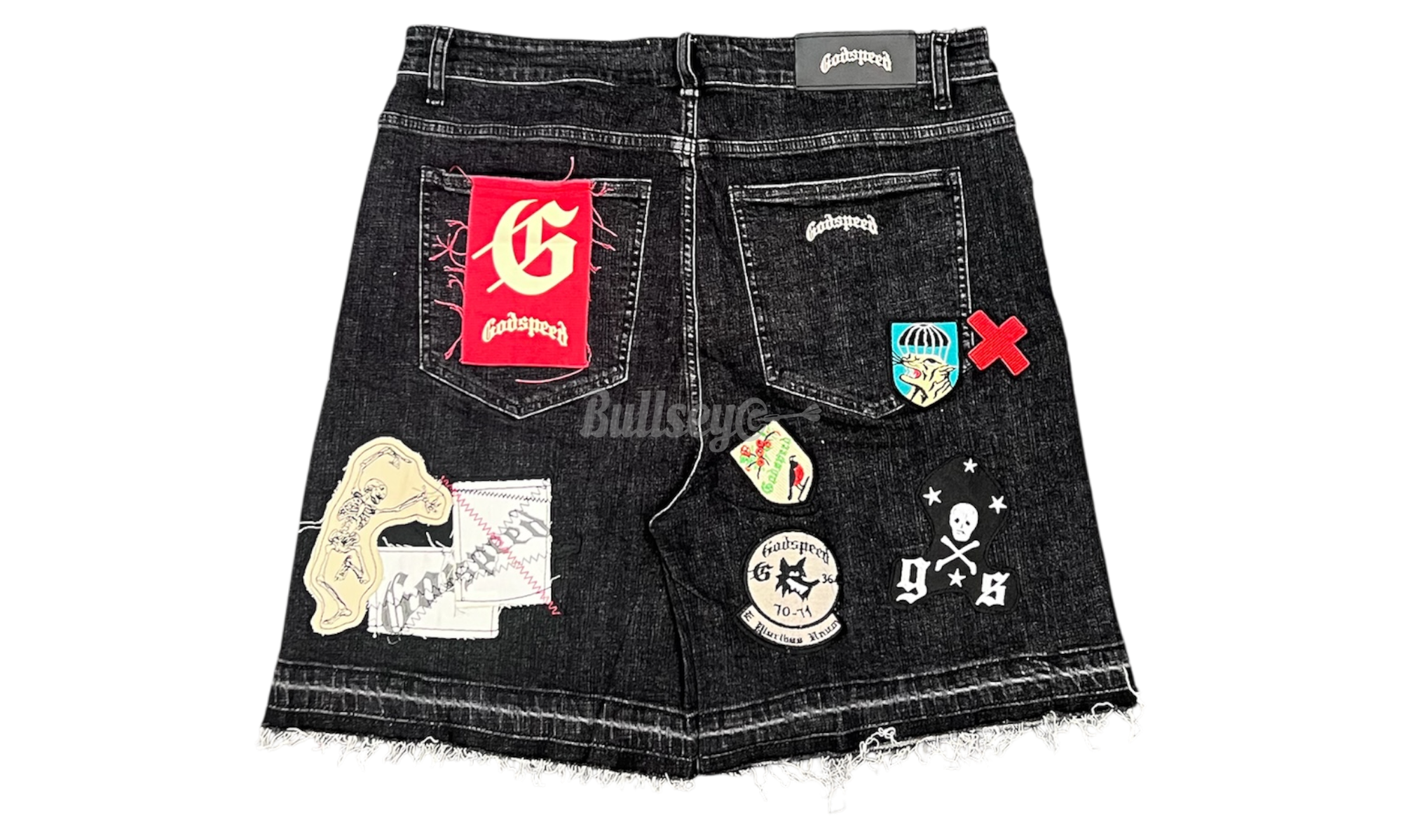 Godspeed Patchwork Black Denim Shorts