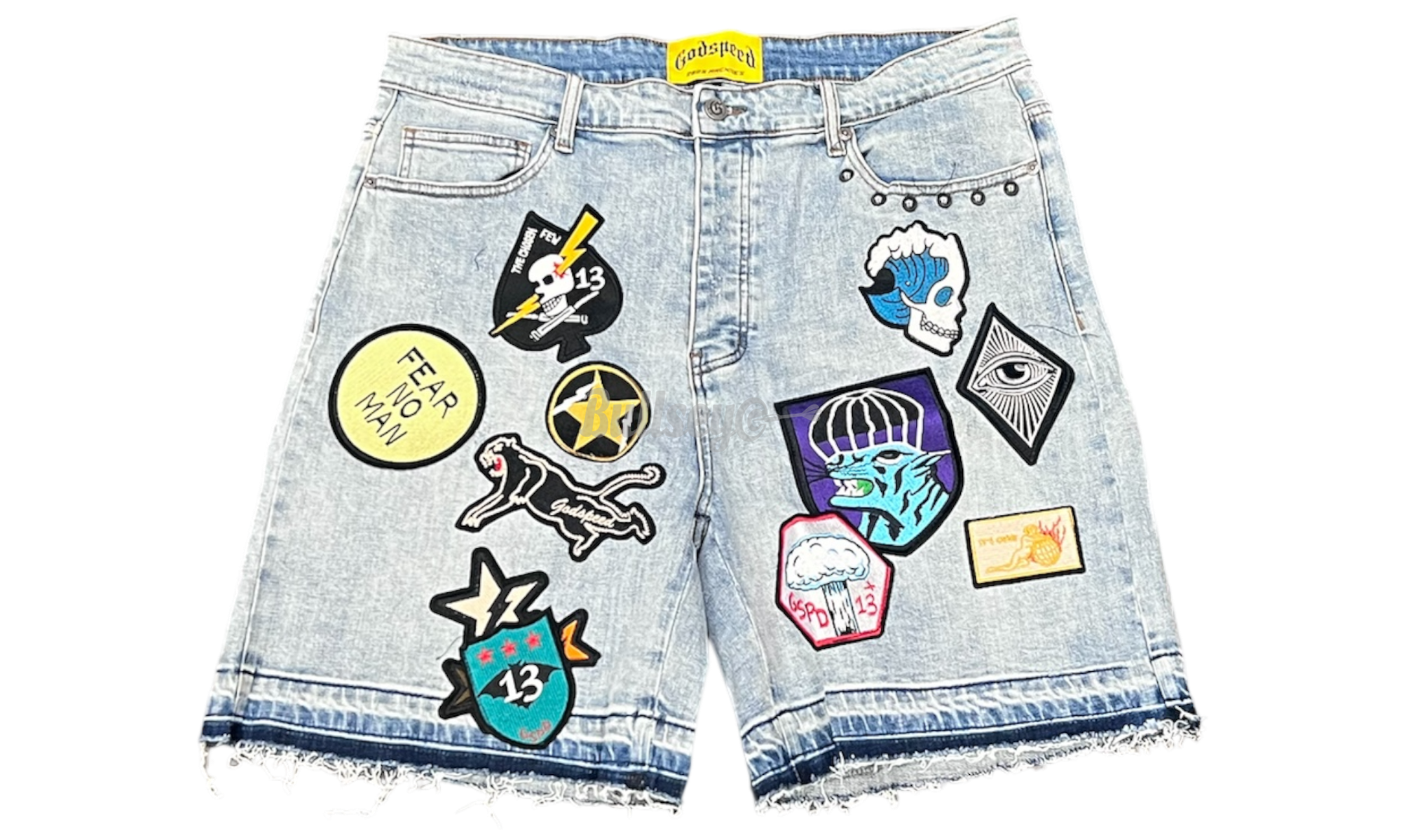 Godspeed Patchwork Blue Denim Shorts