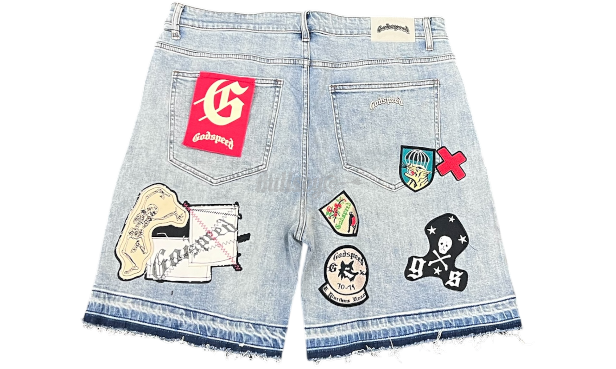 Godspeed Patchwork Blue Denim Shorts-Bullseye Sneaker Boutique