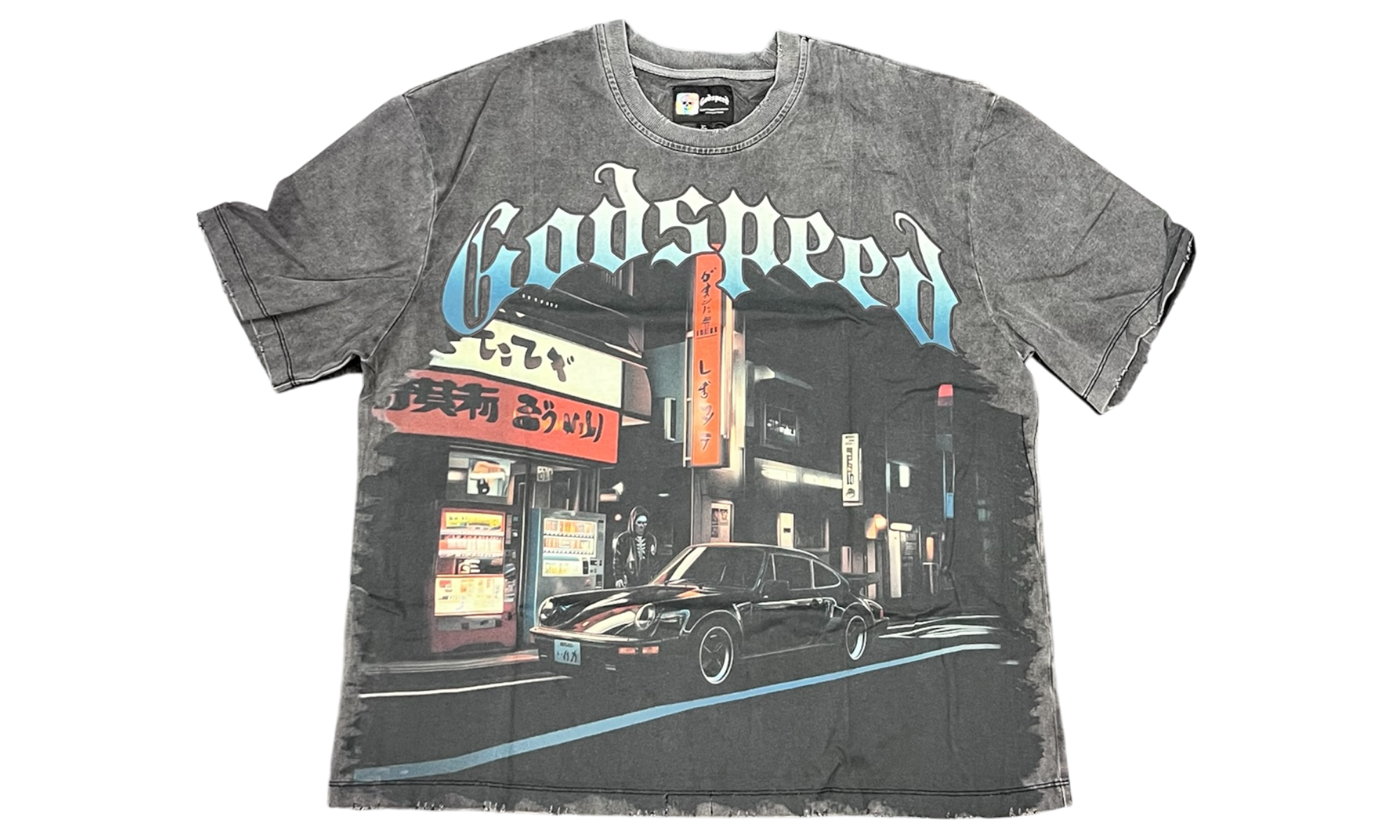 Godspeed Pitstop Tokyo Grey Wash T-Shirt-Bullseye Sneaker Boutique