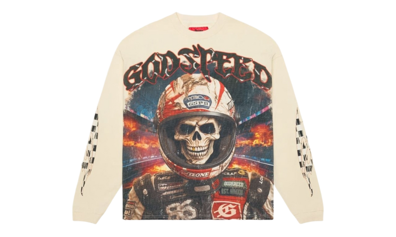 Godspeed Racer Goldie Bone Longsleeve T-Shirt-Bullseye Sneaker Boutique