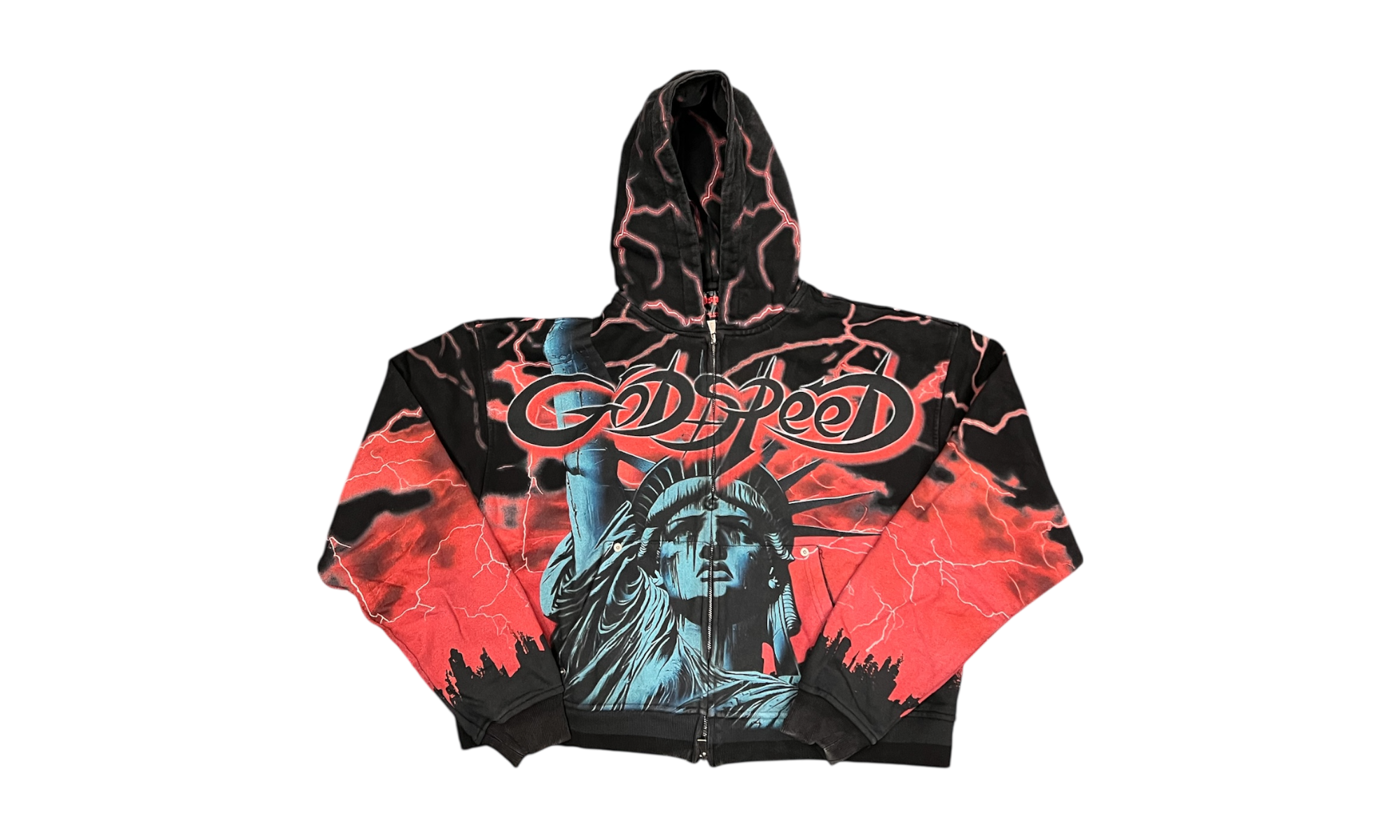 Godspeed Red Voltage Black Zip-Up Hoodie-Bullseye Sneaker Boutique