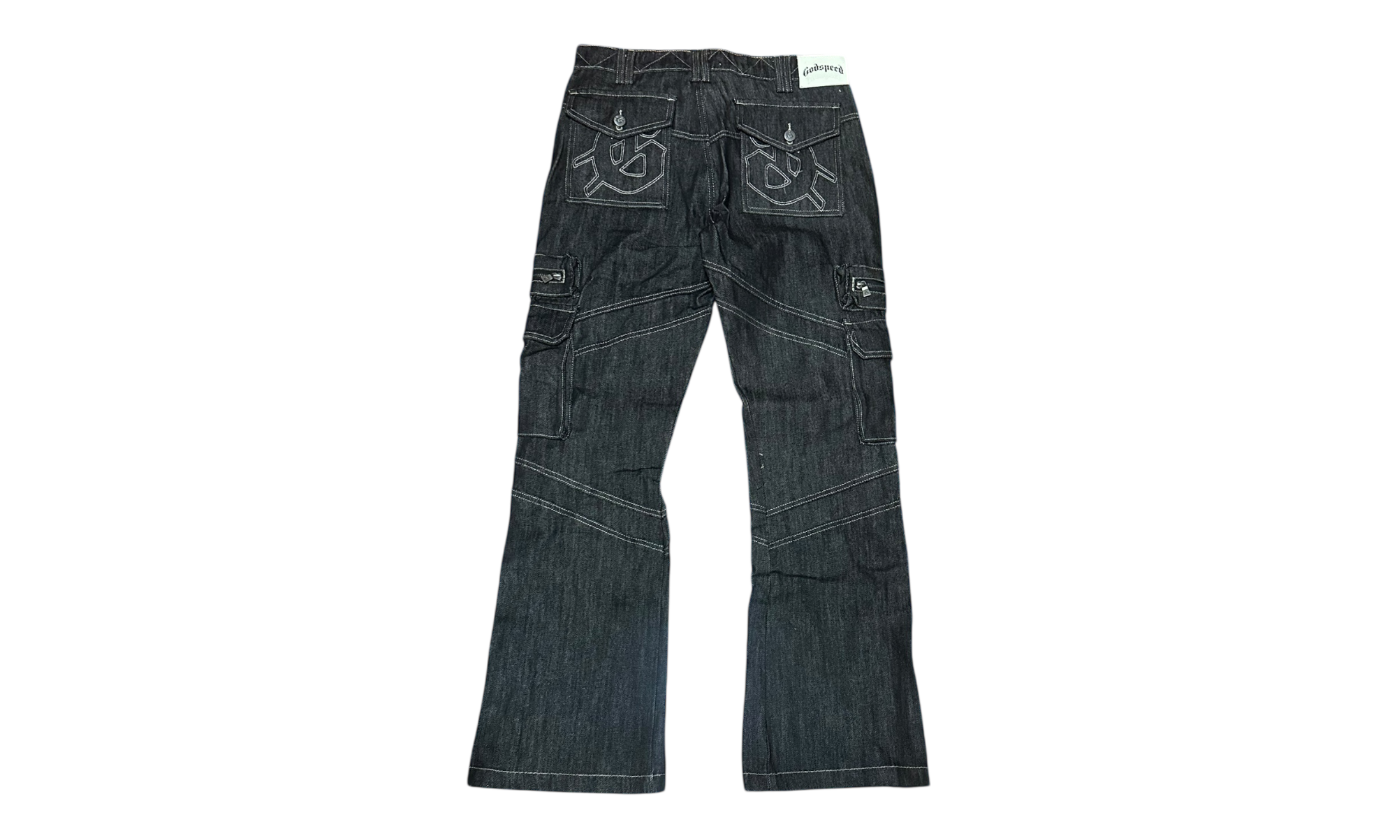 Godspeed Rockstar Flare Raw Black Cargo Pants